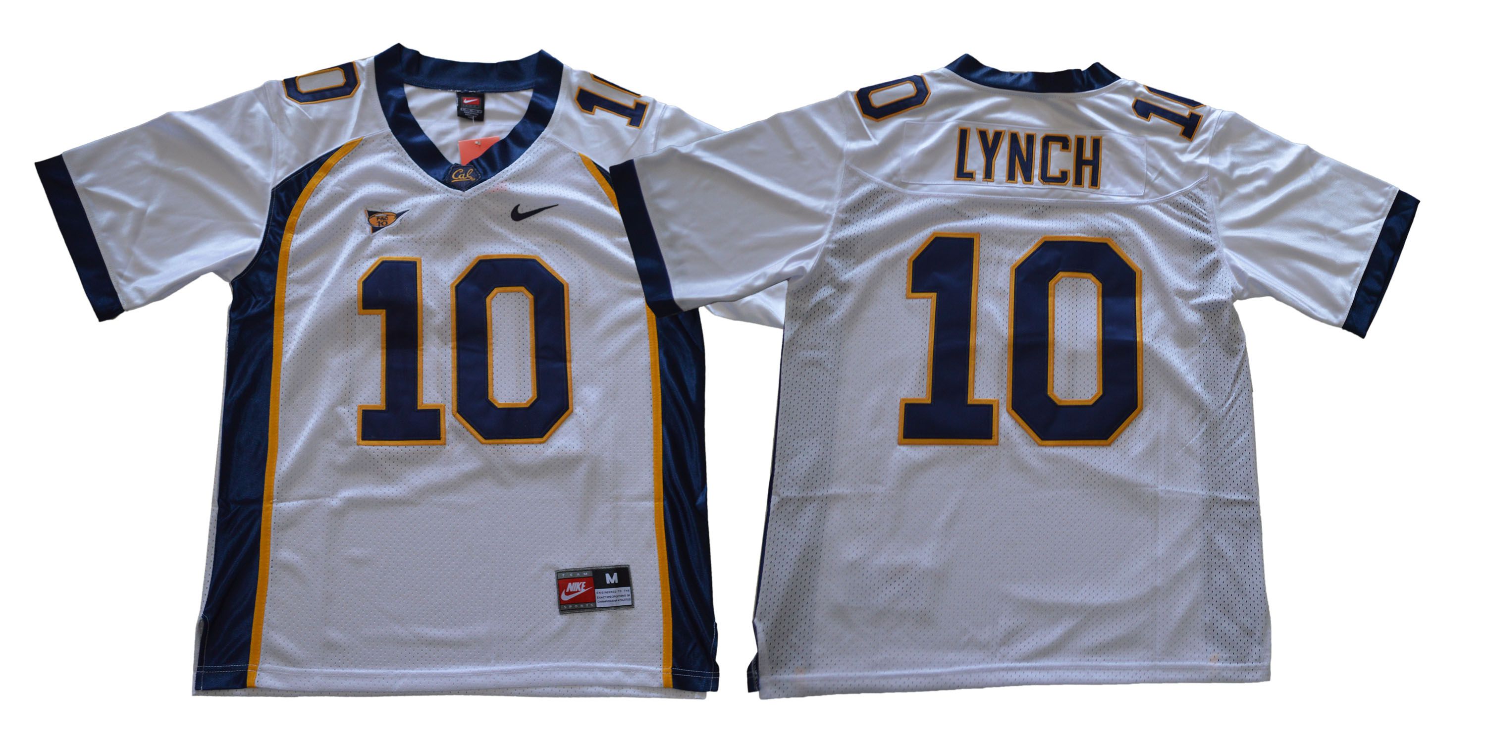 Men California Golden Bears #10 Lynch White Nike NCAA Jerseys->ncaa teams->NCAA Jersey